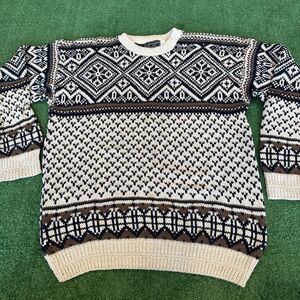 Vintage Peconic Bay Traders Sweater Mens Large Tall USA 100% Cotton Nordic Knit
